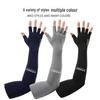 Men's Outdoor Cycling & Fishing Ice Silk Arm Sleeves with Anti-Slip Design and Half-Finger Gloves