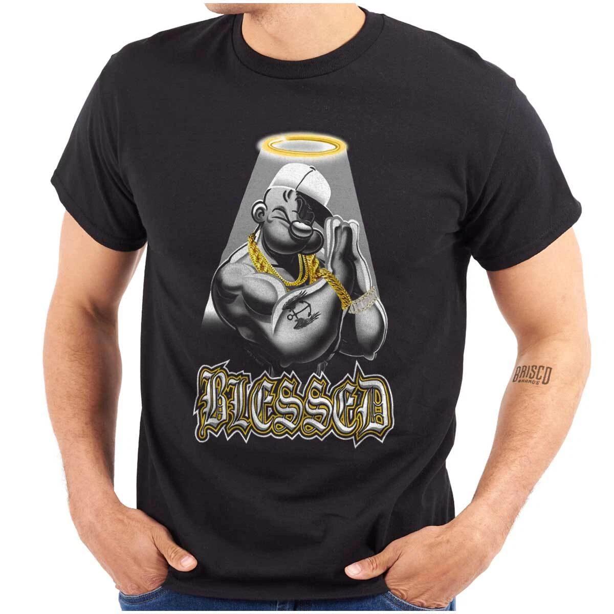 Urban Popeye the Sailor Man Blessed Angel Womens or Mens Crewneck T Shirt Tee XXXXL