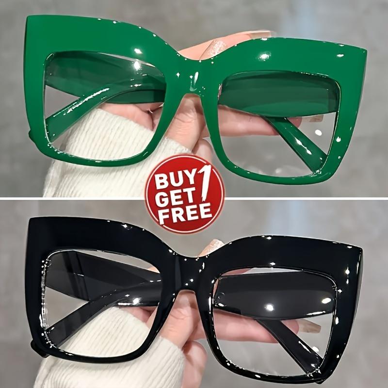 

Классическое качество Новый дизайн Удобные 2 шт. Простые и элегантные Очки PC-рама Кошачий глаз Квадратная форма Плоская линза Для женщин