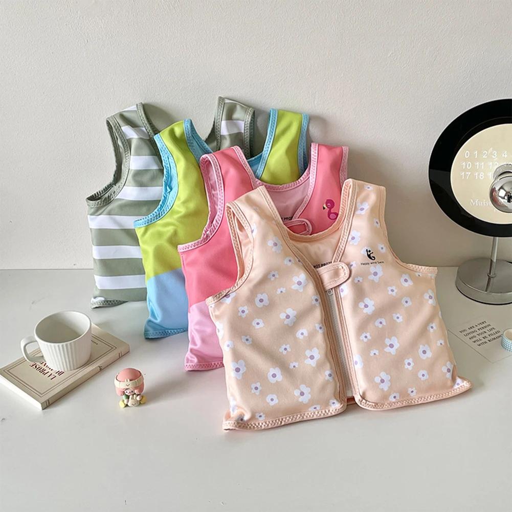 Summer Baby Swimsuit Sun Protection Vest Unisex Children's Swimming Aid Buoyancy Vest Floatation Jackets for Ages 2-6 Kids