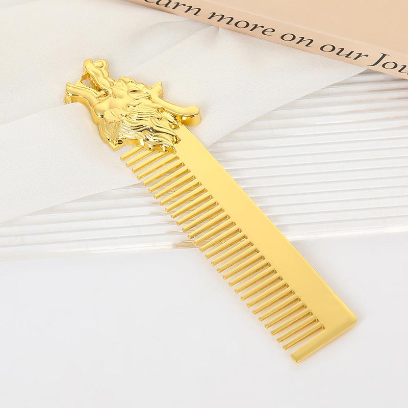 

Professional Barber Styling Metal Comb Men Beard Comb Mustache Care Shaping Tools Pocket Hair Comb Salon Styling золотой