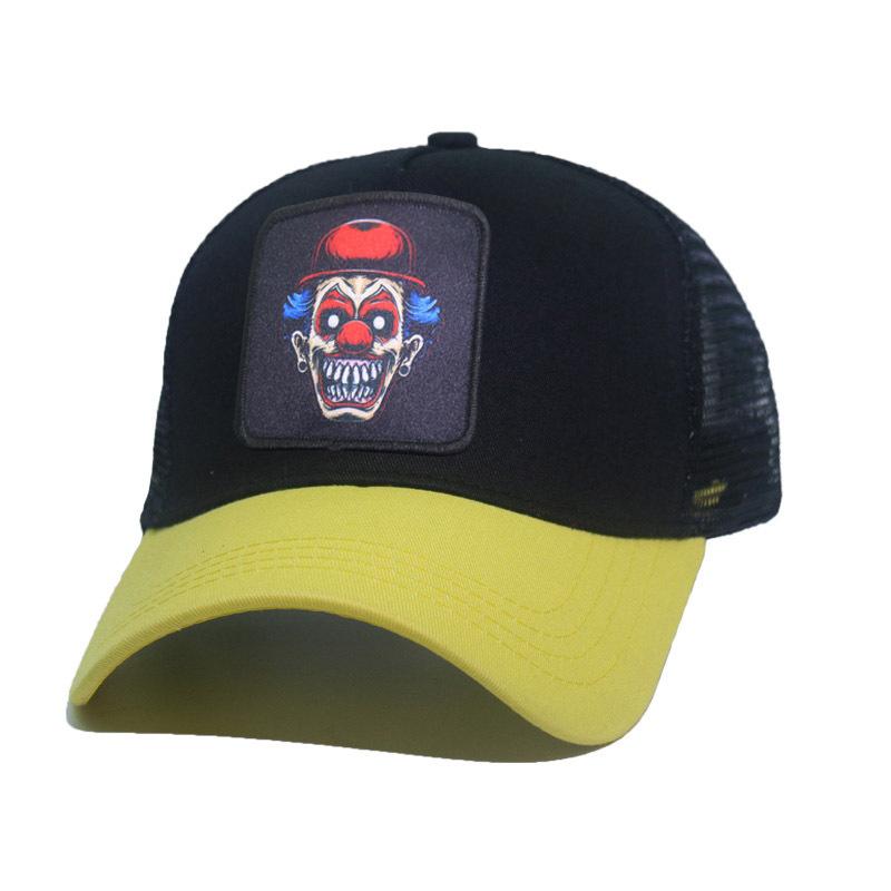 Trendy Fashionableable Clown Embroidery Stitched Baseball Cap For Men And Women, Backless Hip-Hop Hat, Summer Breathable Mesh Sun Gorras Unisex Str