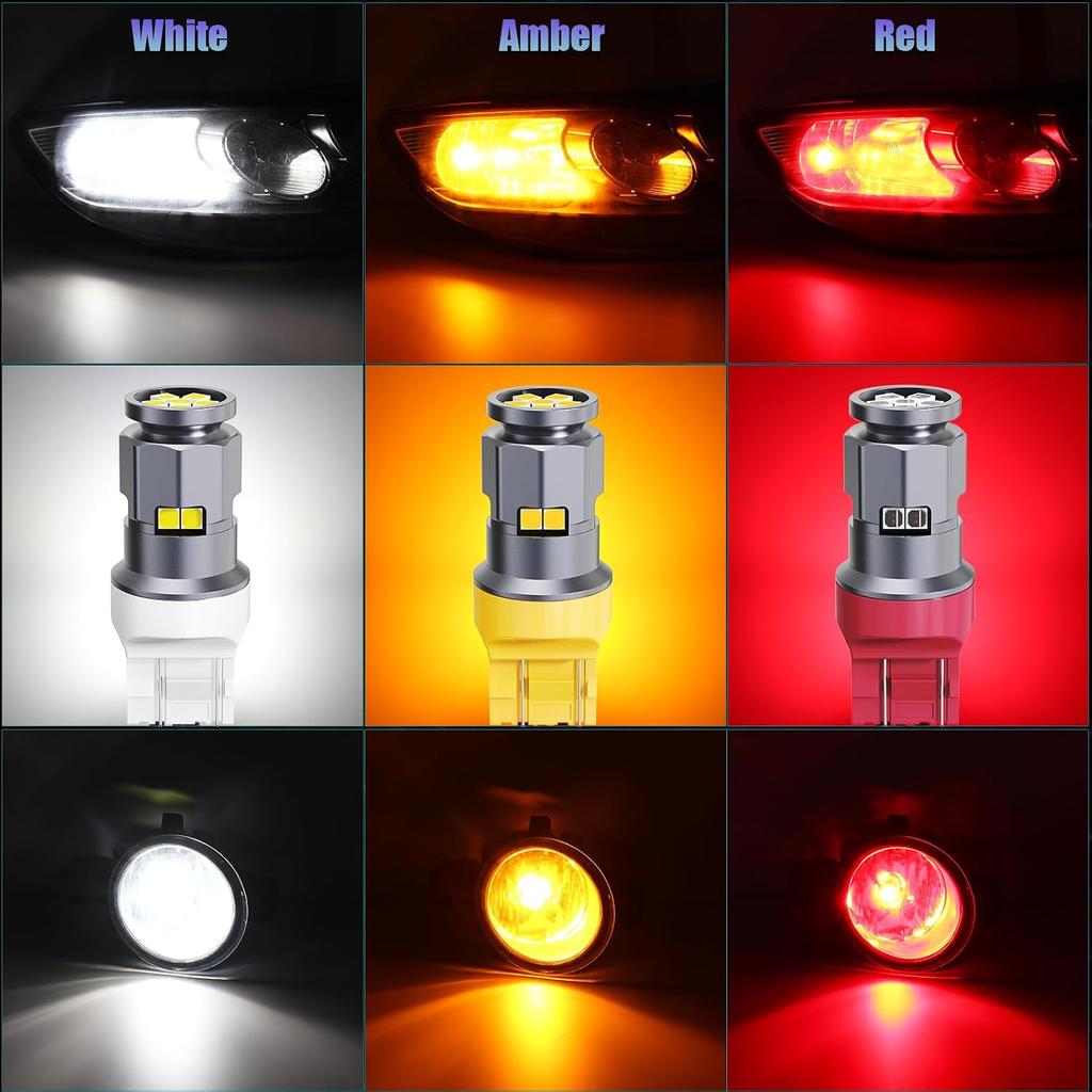 T20 7443 7440 LED Bulb, 6000K White, Pack of 2 | LED Replacement Light for Backup Reverse Turn Signal Brake Tail Lights Parking DRL Light