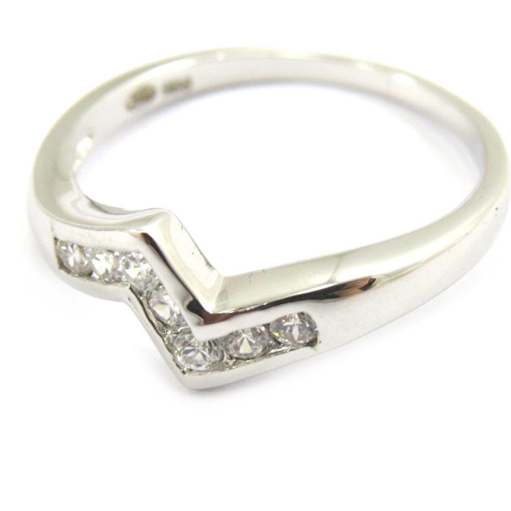 White 'Hug' Silver Ring