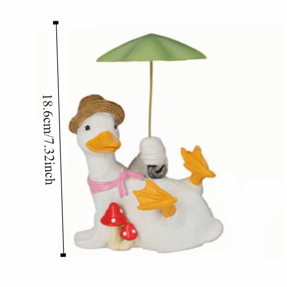 Simulated Duck Umbrella Ornament Handicraft Cartoon Resin Animal Sculpture  Children Girls Boys