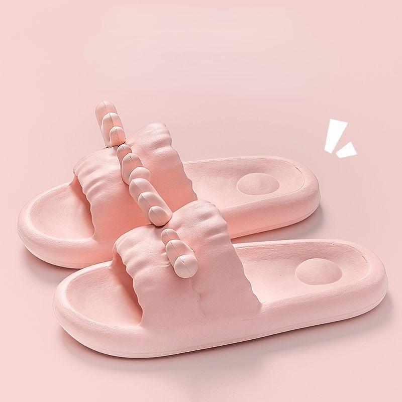 Adorables Pantoufles Renne Tridimensionnelles Femme Été Confortables Antidérapantes Intérieur Salle de Bain Bain Sandales Pantoufles à Semelle Souple