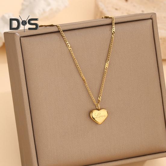 Set de bijuterii cu inimă, colier cu inimă de aur, cercei rotunzi, cadouri de ziua de naștere pentru aniversare și nuntă pentru femei