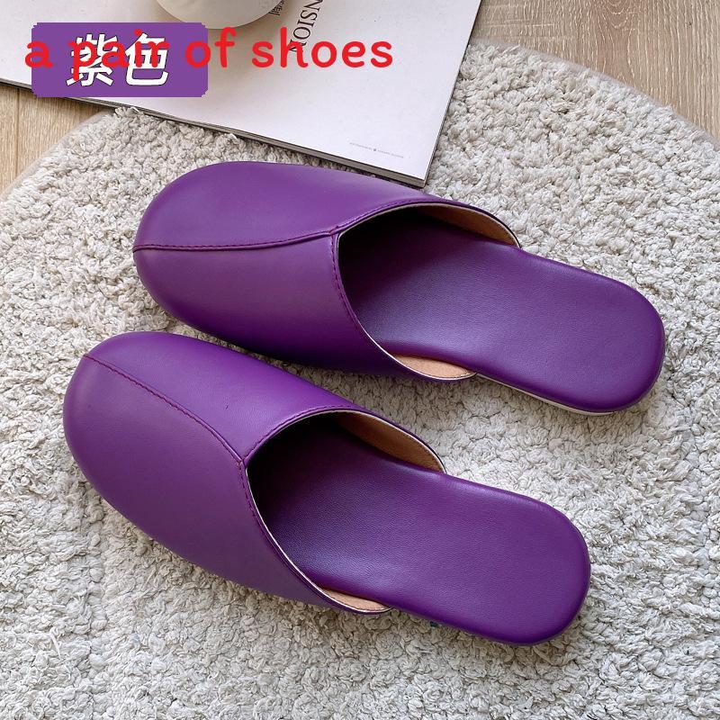 Home Indoor Slippers With Pu Material Anti Slip Waterproof For Couples