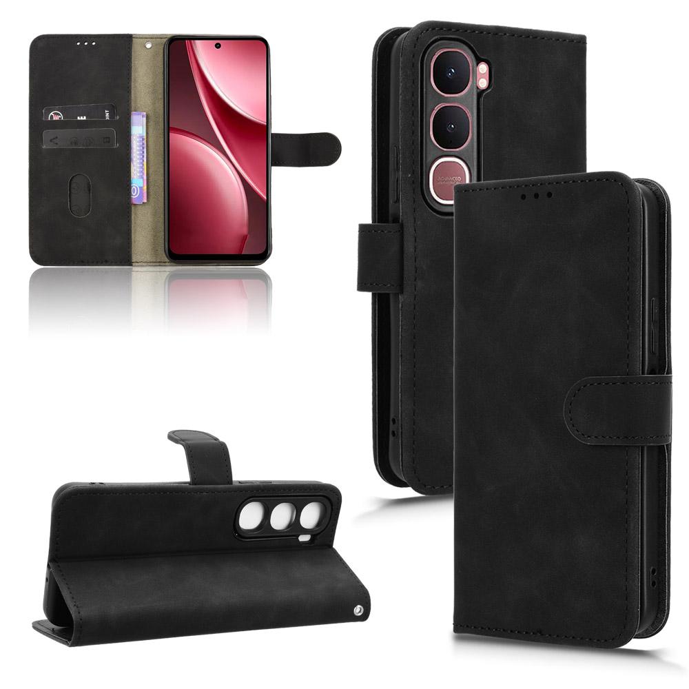 For vivo Y21d Leather Case Skin Feel Anti Drop Wallet Flip Phone Cover