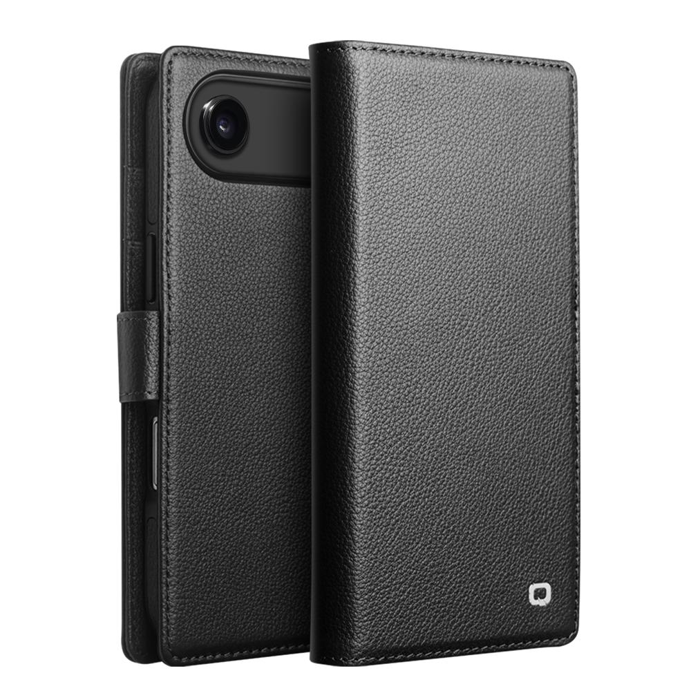 QIALINO For iPhone Air Case Compatible with MagSafe Detachable Genuine Cow Leather Wallet Phone Cover