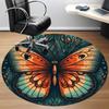 1PC Butterfly Nature Office Round Area Rug, Mat Suitable For Office, Under Office Chairs Bedroom Living Room Home Decor, Room Deco
