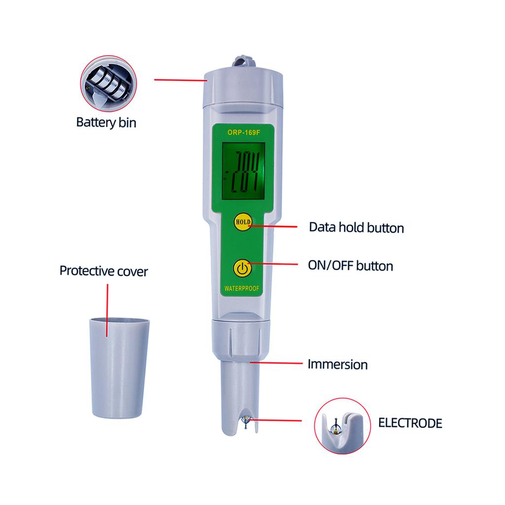 ORP Tester IP55 Waterproof Backlight Display Water Quality Tester for Drinking Water Hydroponics Aquarium Swimming pool