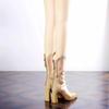 Dameslaarzen Temperament Puntige Neus Hoge Hak Coole Laarzen Dames Zomer Coole Laars Ademend Mesh Halve Kuit Coole Laarzen voor Dames
