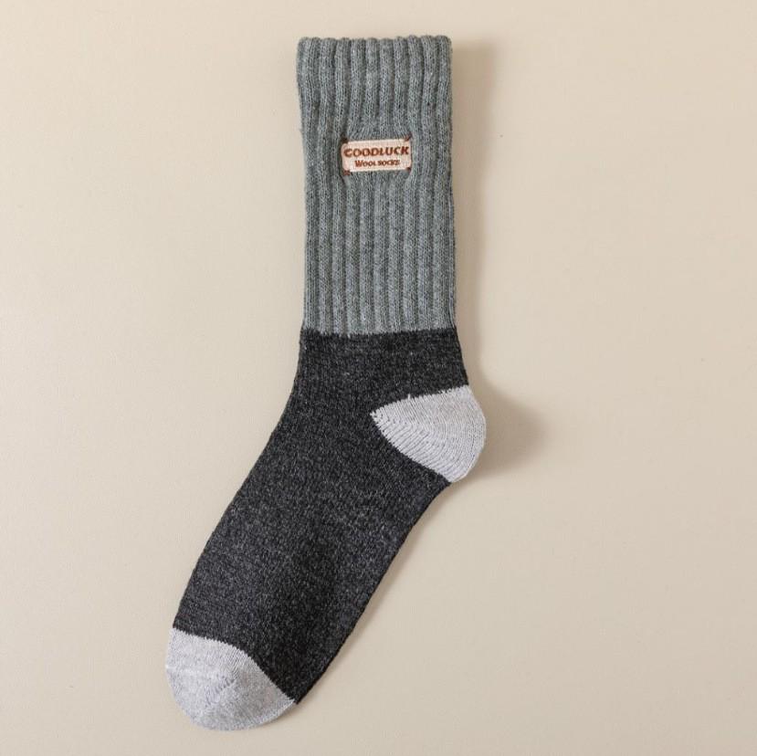

Мужские шерстяные и бархатные толстые зимние носки средней длины — супертеплые, впитывающие пот, длинные, из кашемира Thickened Winter Mid-tube Socks