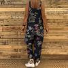 Peto de verano marca ZANZEA para mujer en algodón, de tirantes con pantalón suelto y estampado floral vintage