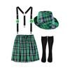 St. Patrick's Day Barkeeper Kostüm Enthält Hut Rock Herren Hosenträger Strumpf Erwachsene Irisches Make-up Partykostüm