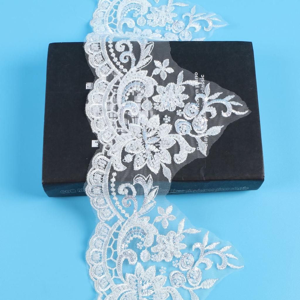 Nail Beads Lace Accessories Diy Beads Bead Embroidery Mesh Bottom Embroidery Lace Fabric Wedding Dress Accessories 17Cm