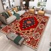 Retro Red Bohemian-style Printed Carpet Red Kitchen Mat Decor Vibrant Living Room Mat Coffee Table Rug Nonslip Machine Washing