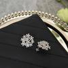 Super Flash Diamond-Set Snowflake Stud Earrings Women'S Cold Wind Earrings Personalized Design Earrings