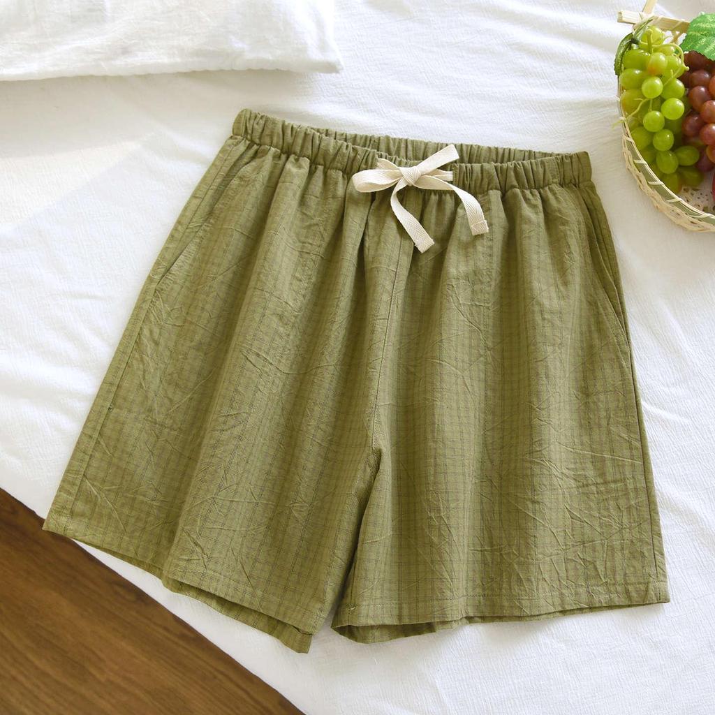 Damen Sommer Pyjama und Strandshorts aus reiner Baumwolle, gewaschen