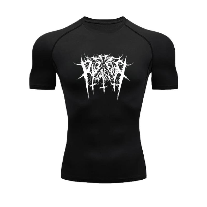 Men Compressed Short-sleeved Workout Summer Sweat Absorbing Gym Exercise Running T-shirt Sports elastic Fast Dry Breathable Tight Fit