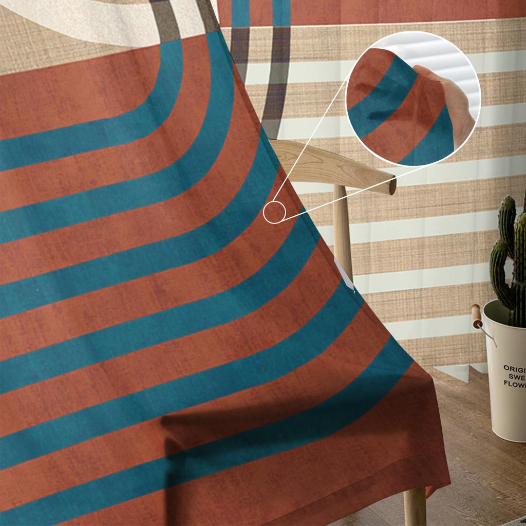 Abstract Geometric Sheer Curtains For Living Room Bedroom Home Decor Kitchen Tulle For Windows Voile Drapes