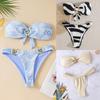 2025 European & American Starfish Bandeau Bikini Swimwear - Sexy Split Design for Women