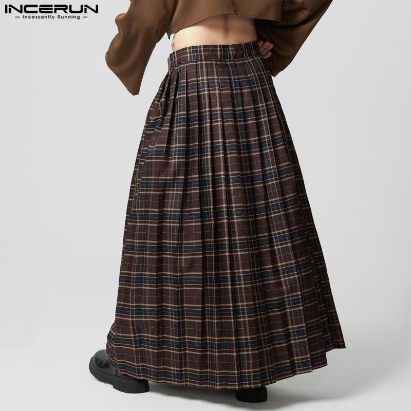 INCERUN Pánské kalhoty s potiskem a bočním zipem v pase