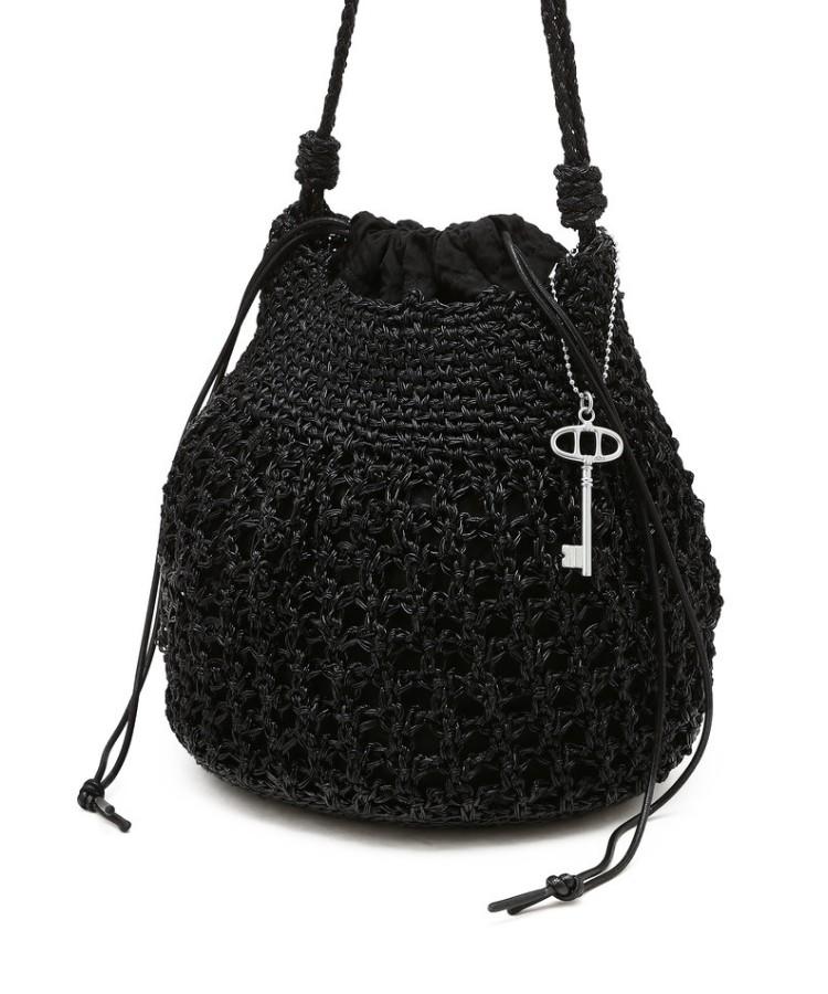Athe Vanessabruno Black Metal Knitting Shoulder Bag M Aaba6E811Bk