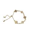Vintage Four Leaf Clover Zircon Necklace Set Women Elegant Geometric Jewelry With Copper Alloy Chain Winter Fashion