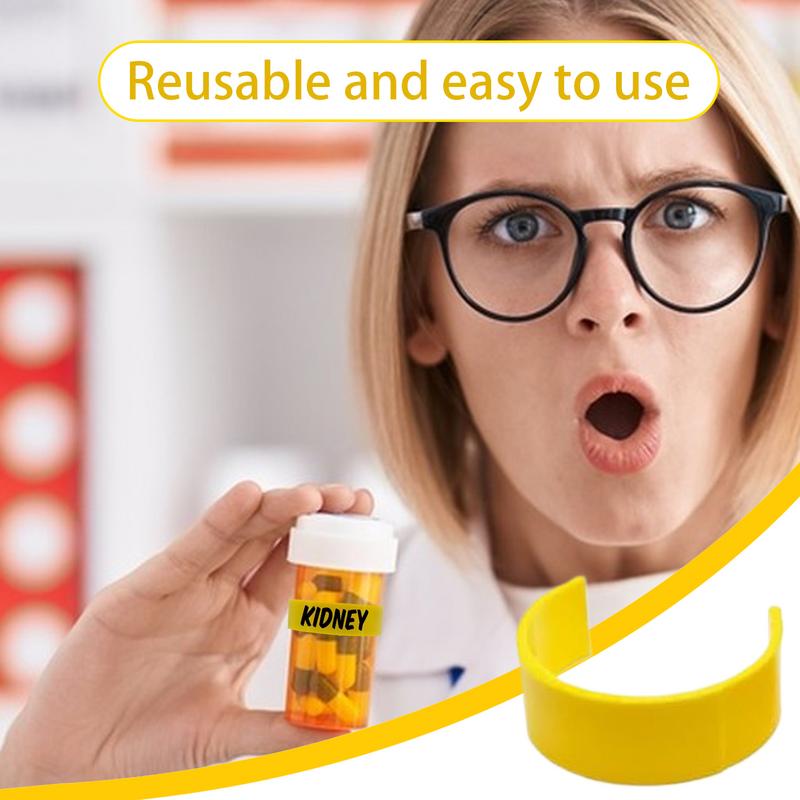 18Pcs/set Pill Bottle Label Clip Set With Marker Pen Easy Medication Identification Mark Clips For Pill Medicine