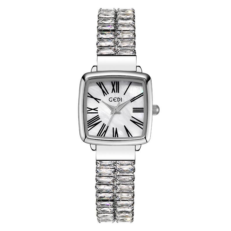Light Luxury High-End Crystal Chain Watch Niche Fashion Design Fritillary Plate Quartz Watch