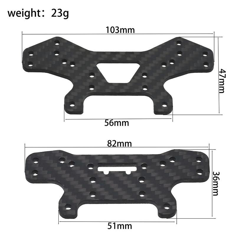 Carbon Fiber Shock Tower Plate for MJX Hyper Go 10303 10304 – Front & Rear Suspension Upgrade for 1/16 RC Car