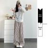 Women's Slimming High Waist Striped Pants: Black/White, Loose Straight-Leg, Petite 145, Wide-Leg, Summer 2025 Collection