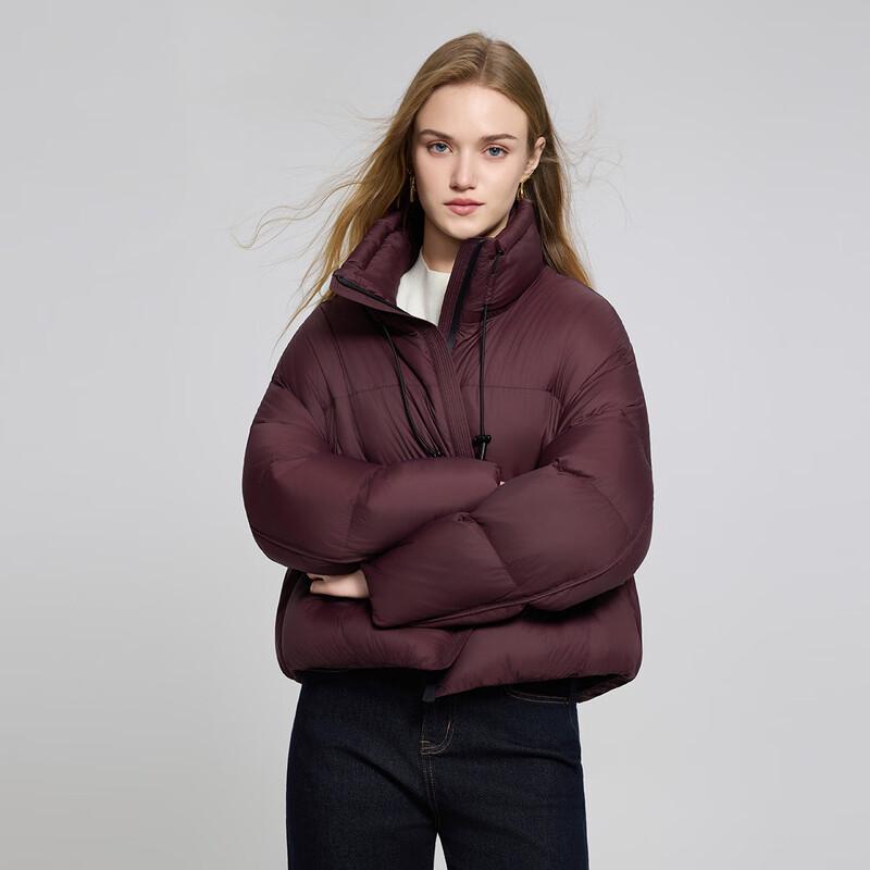 

Women s Loose Stand Collar Short Down Jacket M