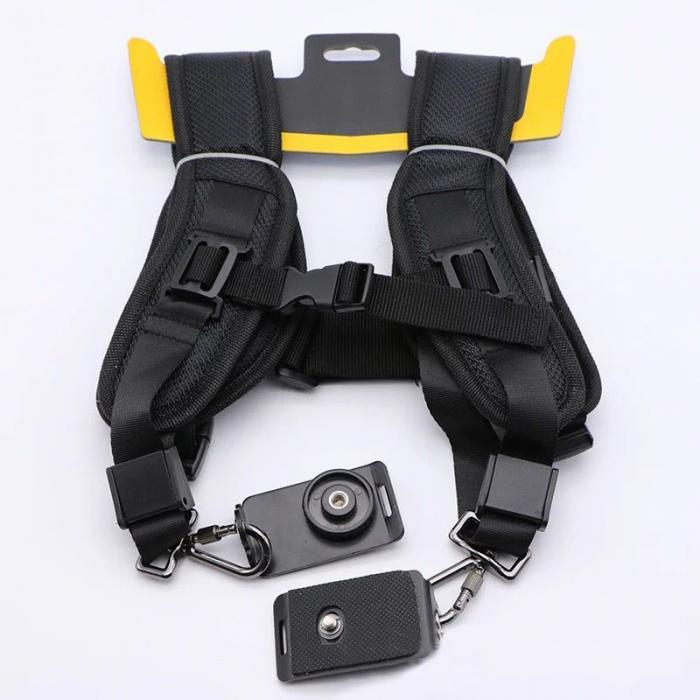 Double Shoulder Belt Strap Professional QUICK STRAP for Tow Video Cameras SLR DSLR