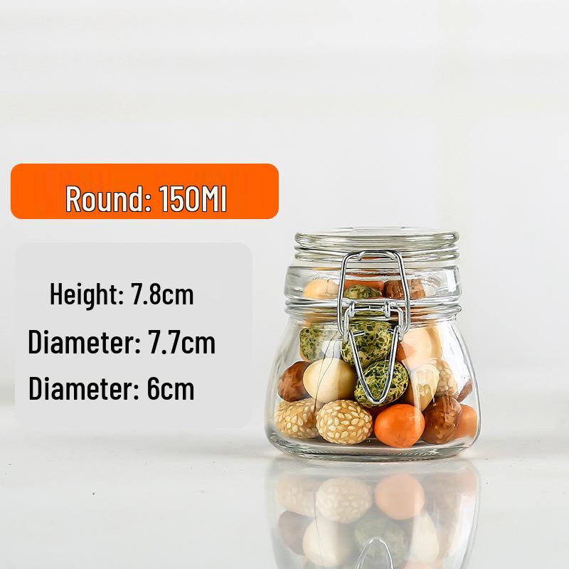 

Sealed Transparent Storage Jars with Lids for Tea, Lemon, Passion Fruit, and Honey