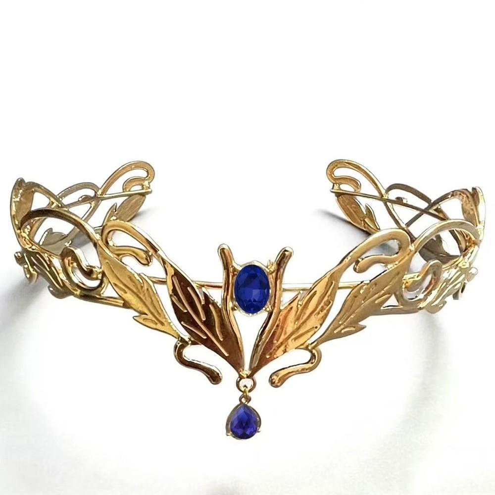 Elegant King Round Elves Crown Baroque Zinc Zinc Alloy Rhinestone Headdress  Photography Props