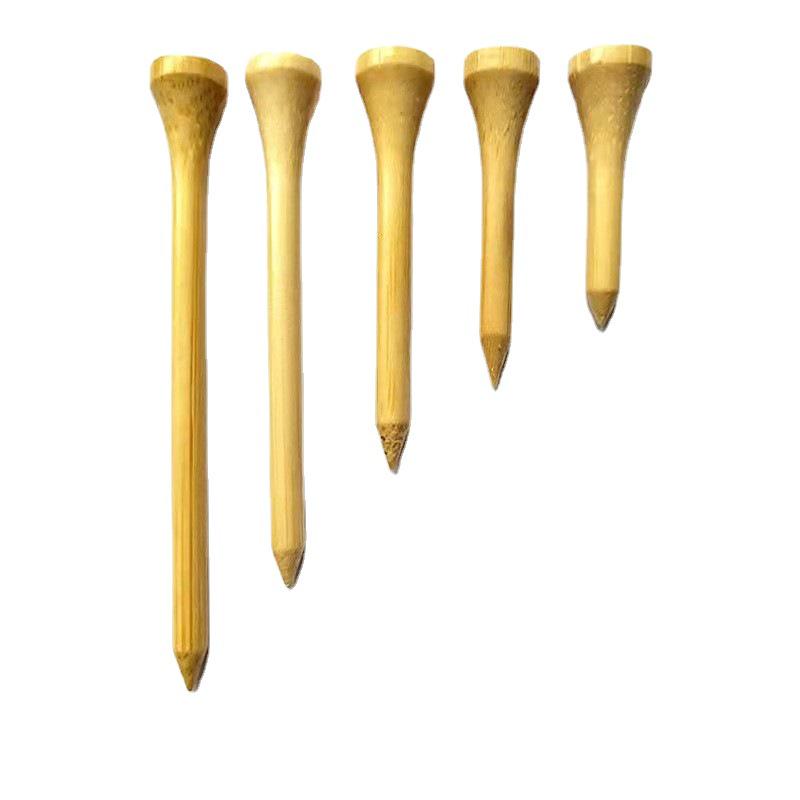Bamboo Golf Tees 70mm - Natural Wood Color Ball Holder Accessories 83 pcs
