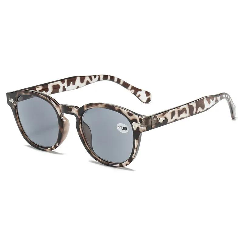 Vintage Fashion Round Full Frame Reading Sunglasses Women Men Retro Rivet Presbyopia Glasses Square Anti Blue Light Sunglasses