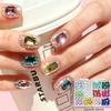 12Grids 120Pcs Colorful Transparent Octagon Nail Art Rhinestones,Sparkle Glass Flat Back Gems,3D DIY Manicure Accessories New