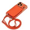 Crossbody Tasche mit Litschi-Muster, Kartenhalter, Handyhülle mit Lanyard zum Umhängen für iPhone 17 Pro Max 16 Plus 15 14 13, lange Kordel, Ständer Cover