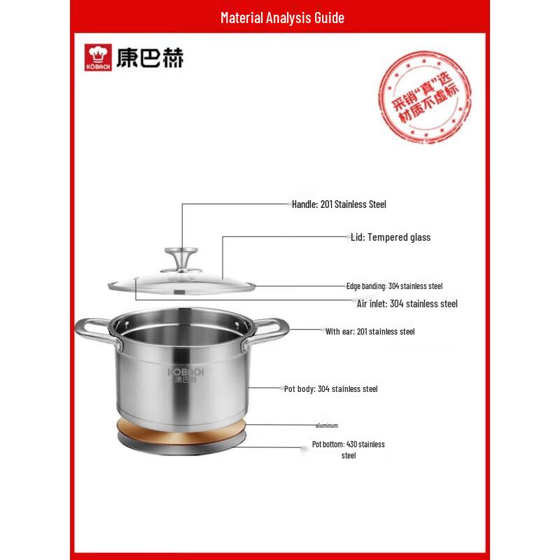 KOBACH 22cm Stainless Steel Soup Pot