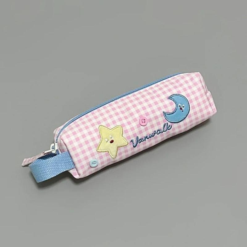 Ins Style Simple Star Large Capacity Pen Bag Pencil Case Student Stationery Simple Pencil Box Storage Bag School Supplies