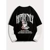 Men's Y2k Goth Shirt Graphic Oversized Long Sleeve Crewneck Tee Streetwear Tops Spring Fit