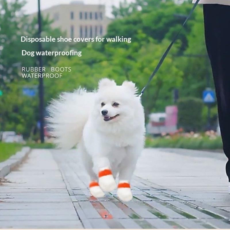 20 Pcs Pet Disposable Foot Covers Non Woven Dog Leg Covers Waterproof Non Slip Outdoor Leave In Pet Shoes
