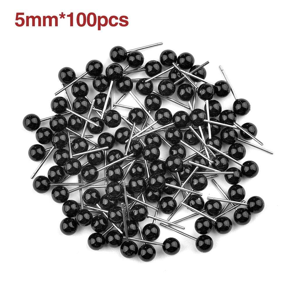 50/100pcs Plastic Eyes for Needle Felting Dolls Poke Teddy Bears 4-14mm Black Beans Eyes for DIY Doll Eyes