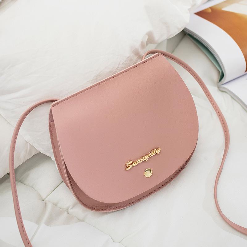 Women's bag  new Japanese and Korean style fashion simple shoulder saddle bag small fresh mobile phone change shoulder