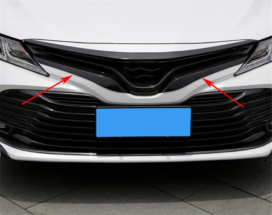 Pro Toyota Camry 2018-2021 Kryt masky přední mřížky automobilu Vzhled karbonových vláken