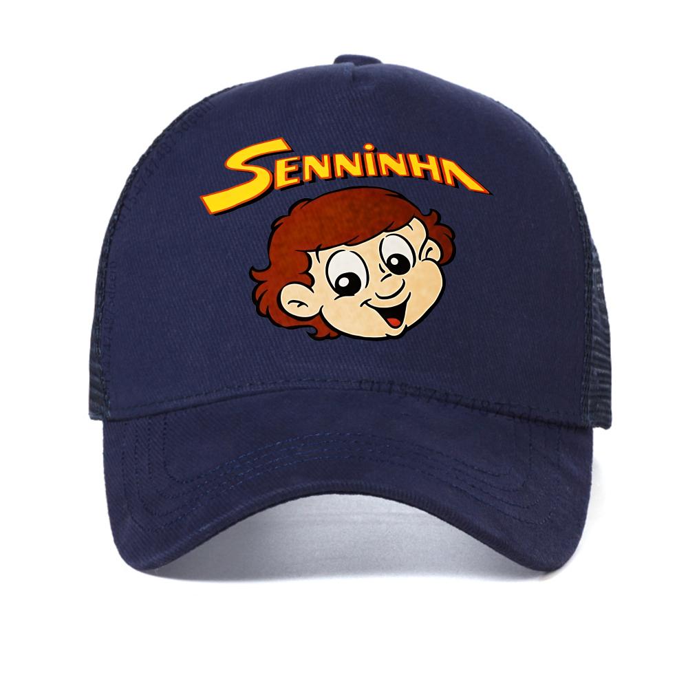 

Senninha 1997 Ayrton Senna Men s baseball cap Leisure summer adjustable mesh trucker hat fashion casual Breathable Snapback hats Adjustable темно-синього кольору